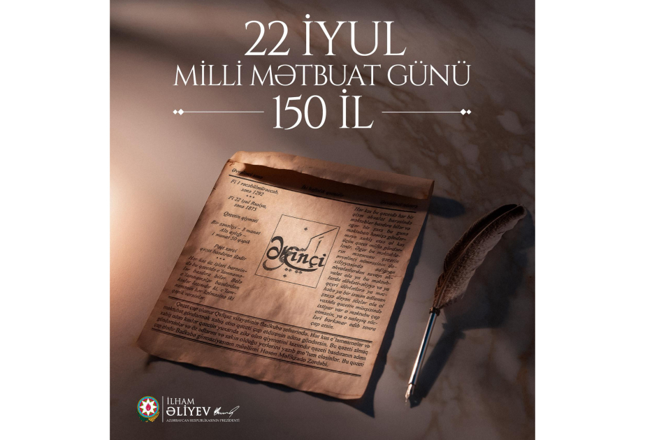 Prezident İlham Əliyev rəsmi sosial şəbəkə səhifələrində Mil...