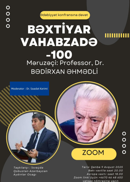 İsveçdə Bəxtiyar Vahabzadənin 100 illiyinə həsr olunmuş konf...
